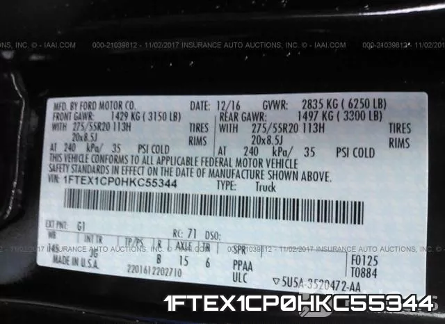 1FTEX1CP0HKC55344 фото 10