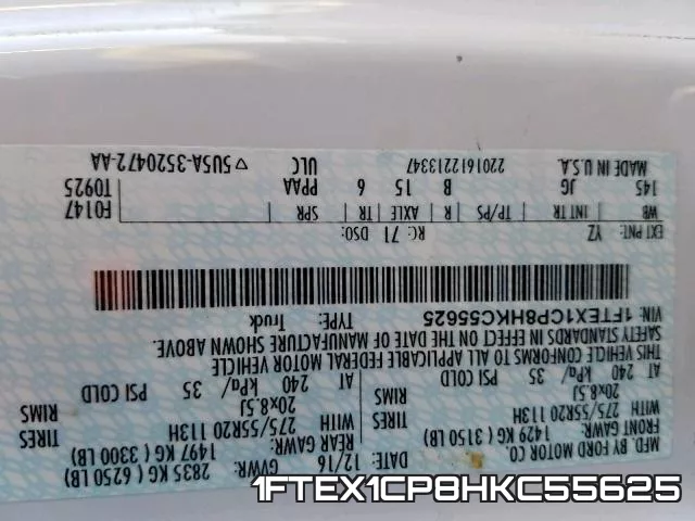 1FTEX1CP8HKC55625 фото 2