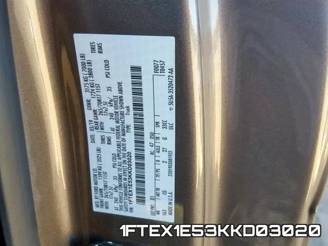 1FTEX1E53KKD03020 фото 2
