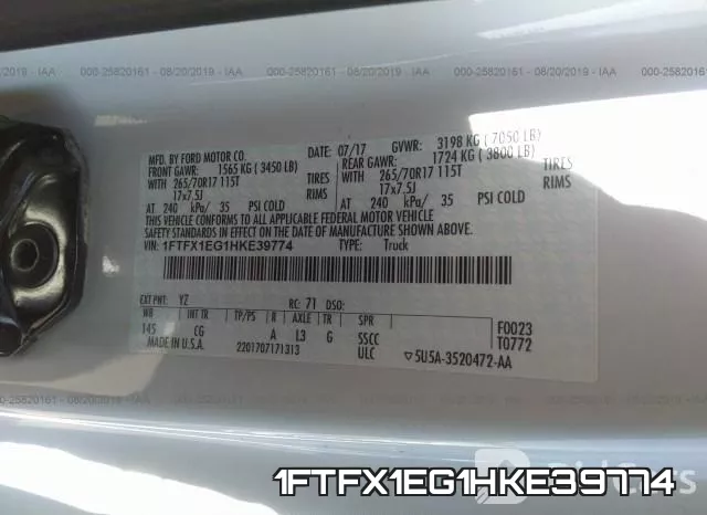 1FTFX1EG1HKE39774 фото 10