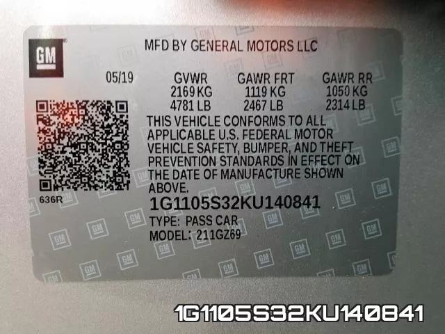 1G1105S32KU140841 фото 2