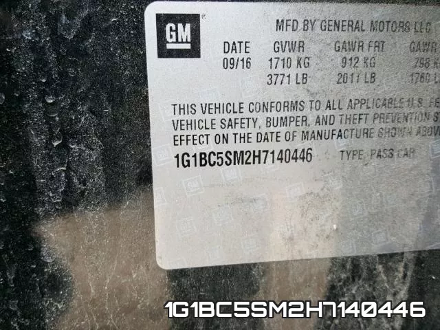1G1BC5SM2H7140446 фото 2