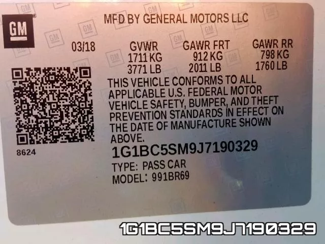 1G1BC5SM9J7190329 фото 2