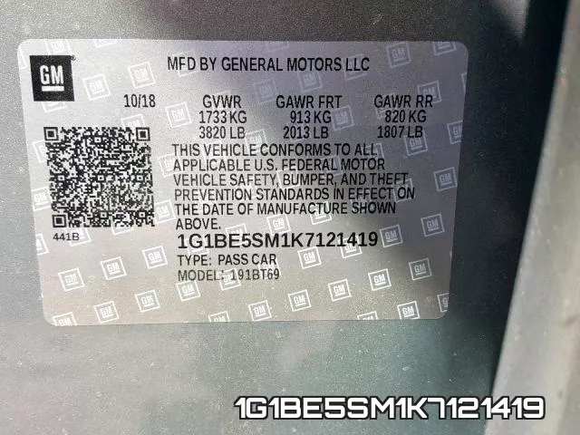 1G1BE5SM1K7121419 фото 2