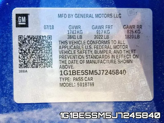 1G1BE5SM5J7245840 фото 2