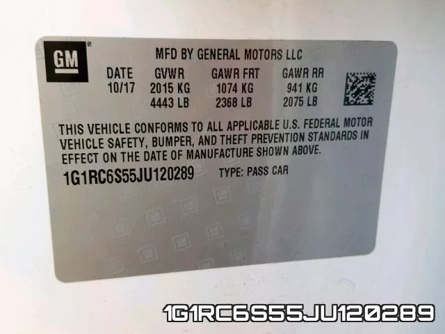 1G1RC6S55JU120289 фото 2