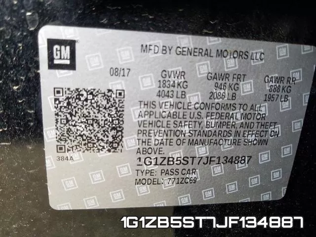 1G1ZB5ST7JF134887 фото 2
