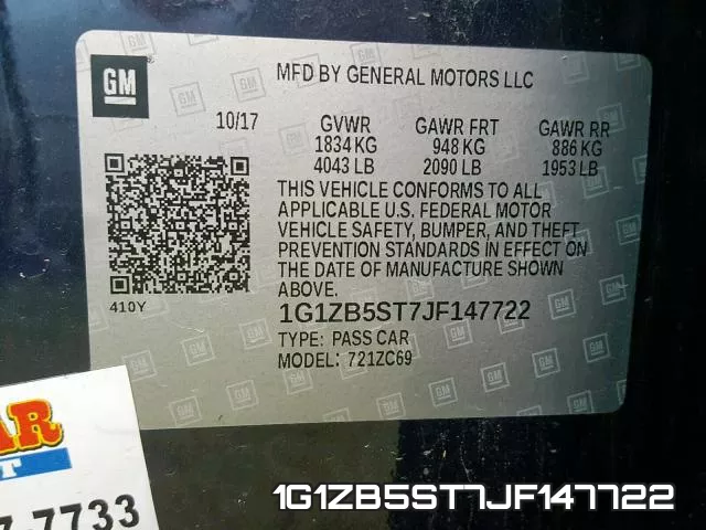 1G1ZB5ST7JF147722 фото 2
