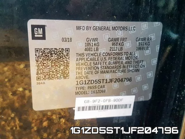 1G1ZD5ST1JF204796 фото 2