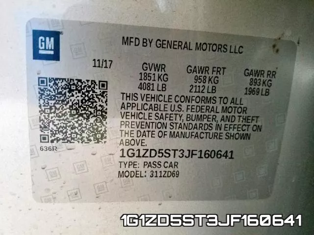 1G1ZD5ST3JF160641 фото 2