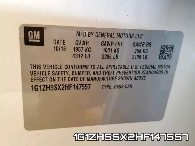 1G1ZH5SX2HF147557 фото 2