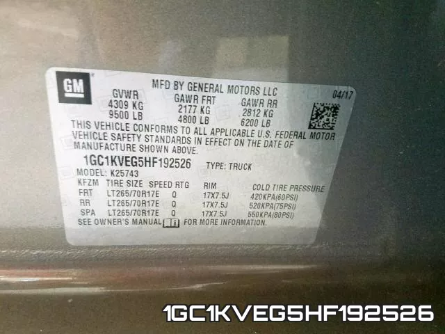 1GC1KVEG5HF192526 фото 2