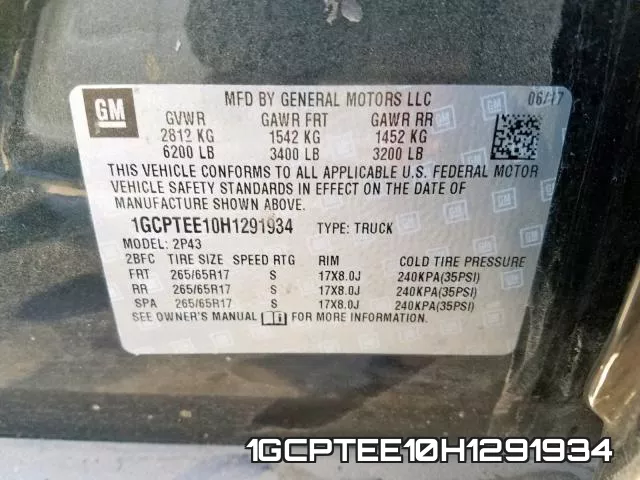 1GCPTEE10H1291934 фото 2