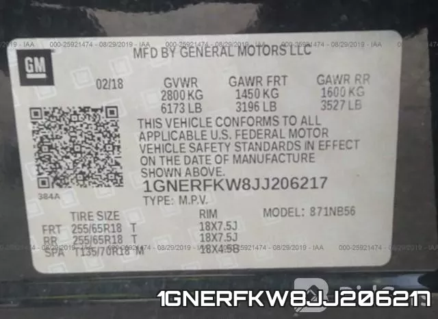 1GNERFKW8JJ206217 фото 9