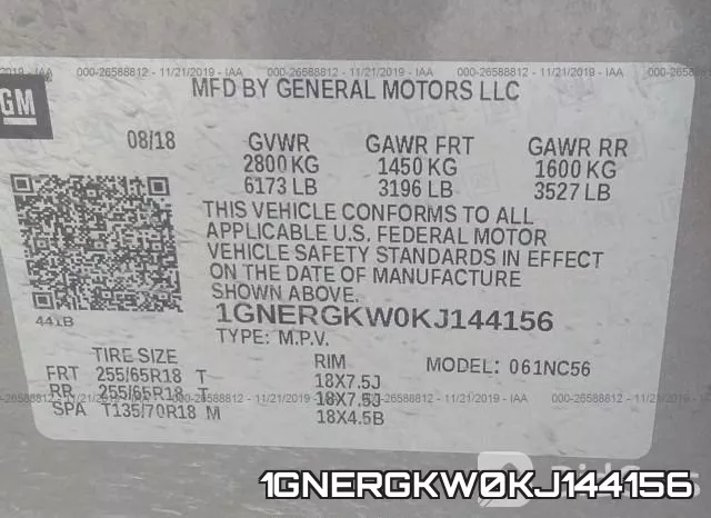 1GNERGKW0KJ144156 фото 10