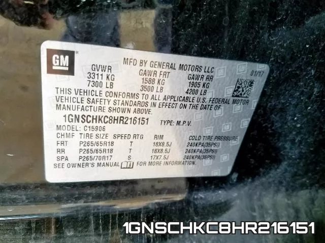 1GNSCHKC8HR216151 фото 2