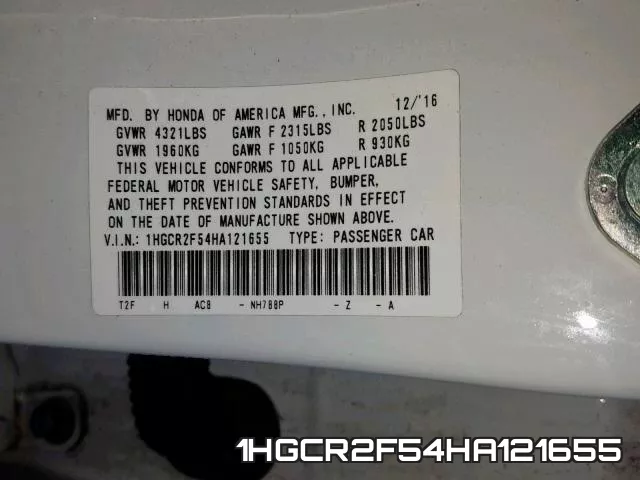 1HGCR2F54HA121655 фото 2
