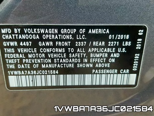 1VWBA7A36JC021584 фото 2