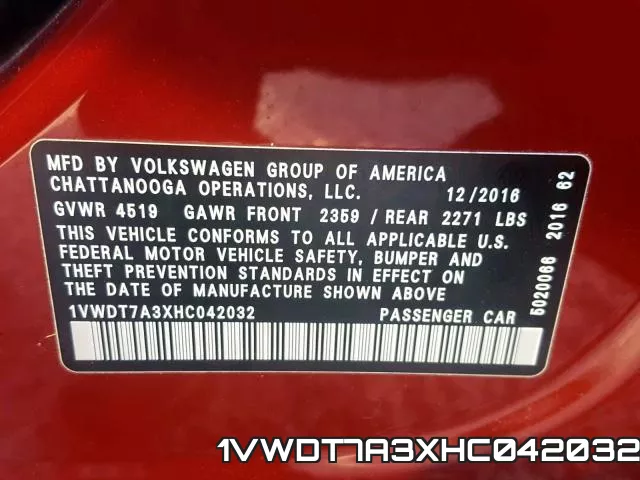 1VWDT7A3XHC042032 фото 2