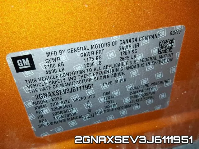2GNAXSEV3J6111951 фото 2