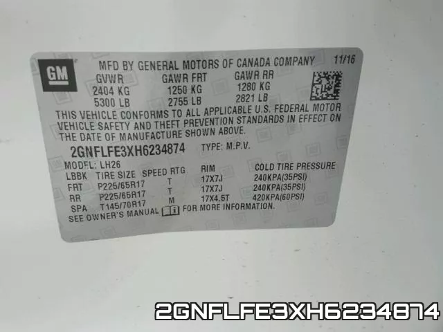 2GNFLFE3XH6234874 фото 2