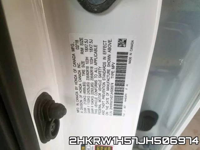 2HKRW1H57JH506974 фото 2