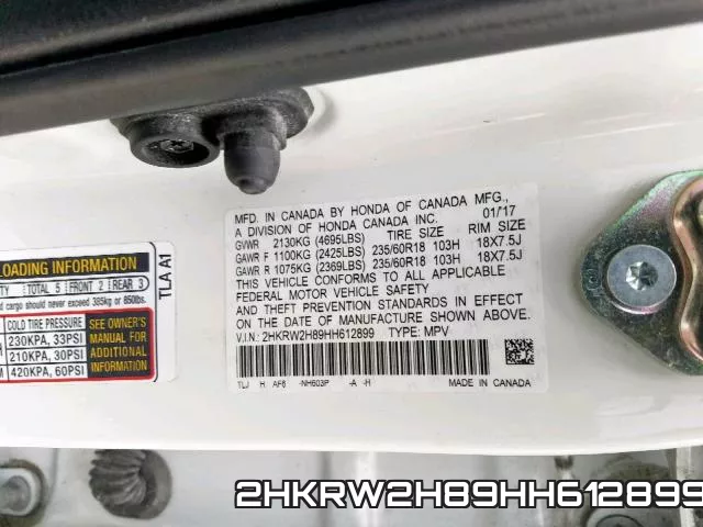 2HKRW2H89HH612899 фото 2