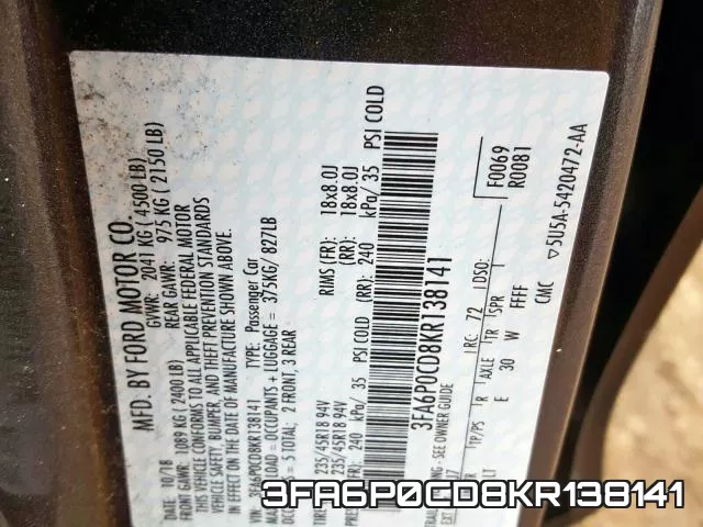 3FA6P0CD8KR138141 фото 2