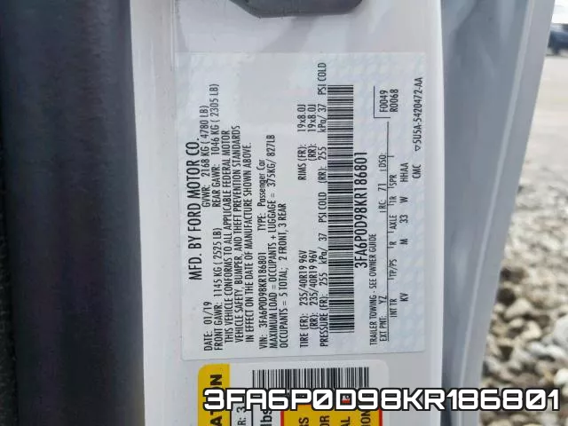 3FA6P0D98KR186801 фото 2