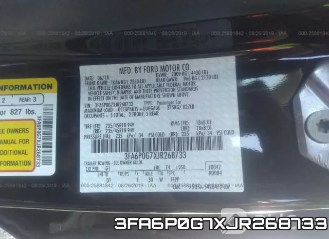 3FA6P0G7XJR268733 фото 9