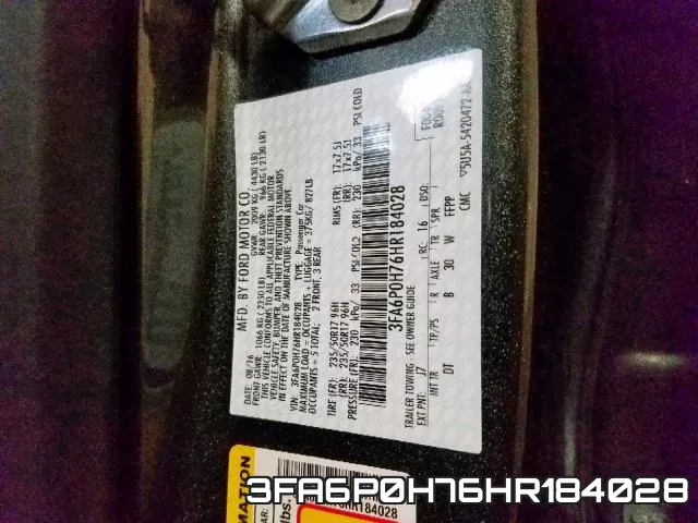 3FA6P0H76HR184028 фото 2