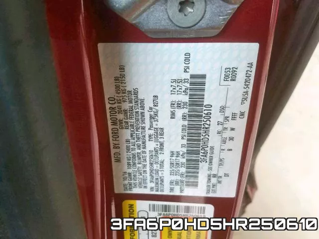 3FA6P0HD5HR250610 фото 2