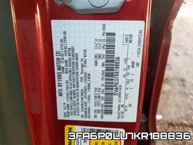 3FA6P0LU7KR188836 фото 2
