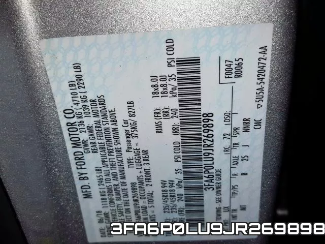 3FA6P0LU9JR269898 фото 2