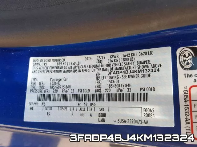 3FADP4BJ4KM132324 фото 2