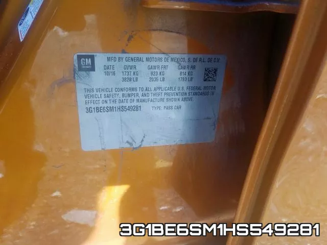 3G1BE6SM1HS549281 фото 2