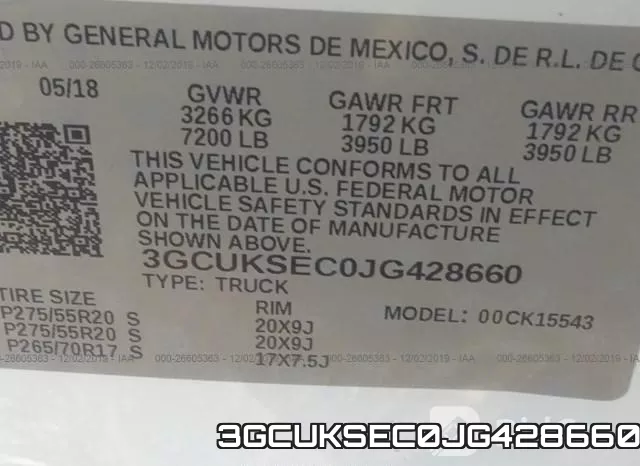3GCUKSEC0JG428660 фото 10