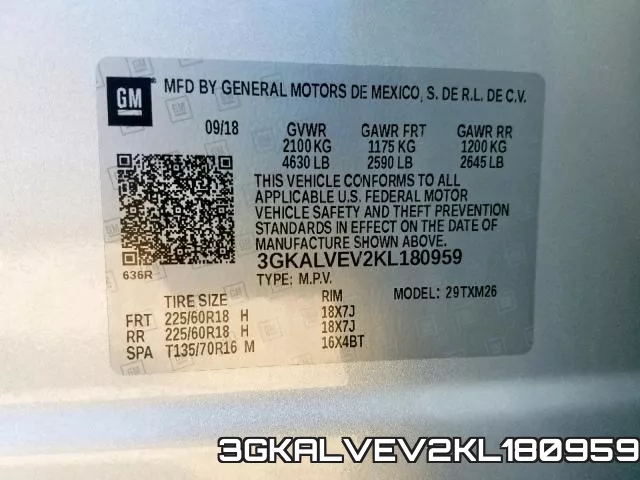 3GKALVEV2KL180959 фото 2