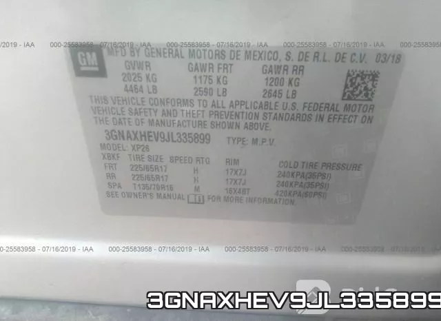 3GNAXHEV9JL335899 фото 10