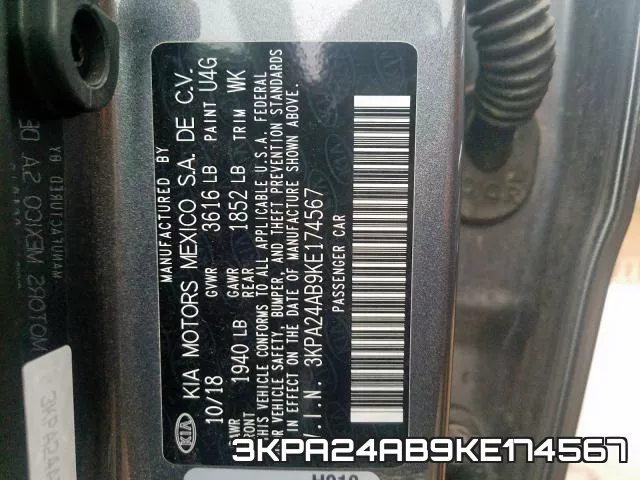3KPA24AB9KE174567 фото 2