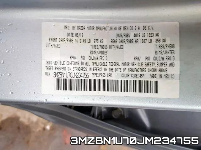 3MZBN1U70JM234755 фото 2