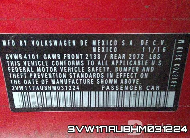 3VW117AU8HM031224 фото 10