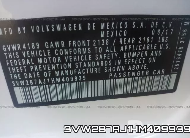 3VW2B7AJ1HM409939 фото 10