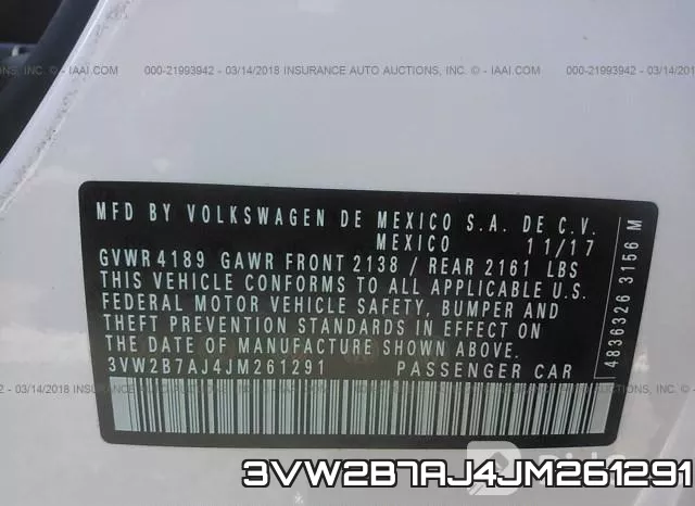 3VW2B7AJ4JM261291 фото 10