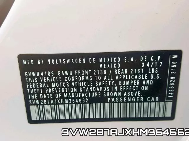 3VW2B7AJXHM364662 фото 2