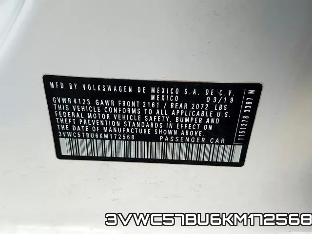 3VWC57BU6KM172568 фото 2