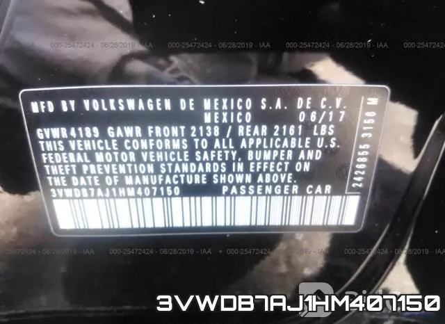 3VWDB7AJ1HM407150 фото 9