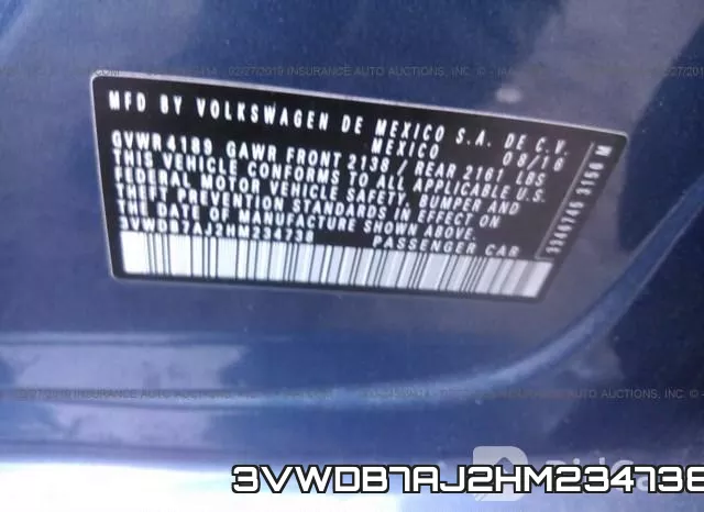 3VWDB7AJ2HM234738 фото 10