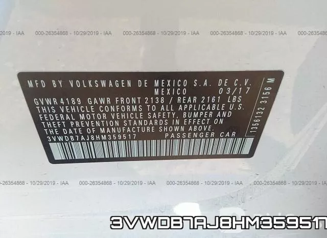 3VWDB7AJ8HM359517 фото 9
