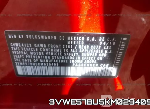 3VWE57BU5KM029409 фото 10